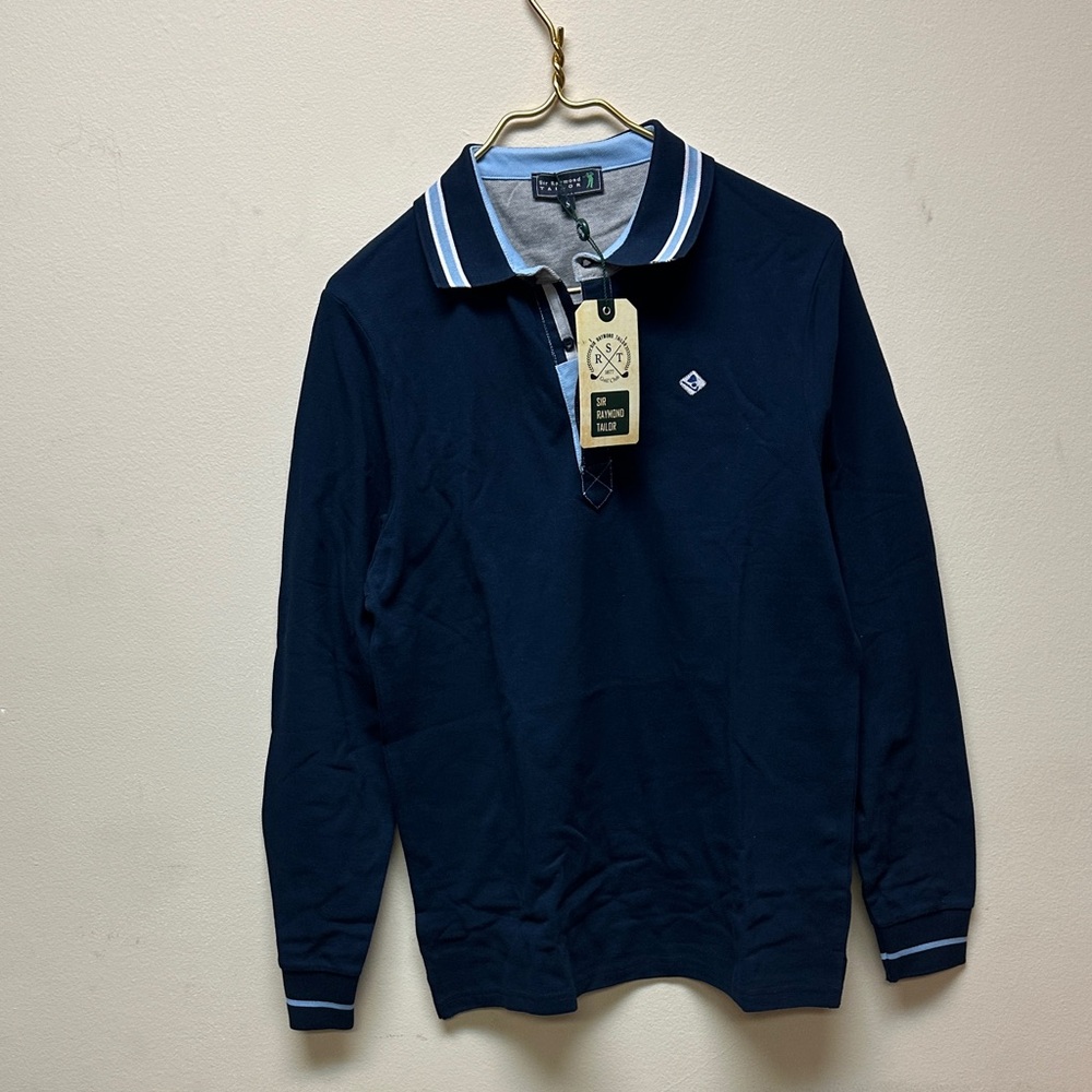 Navy Blue Long Sleeve Polo Shirt